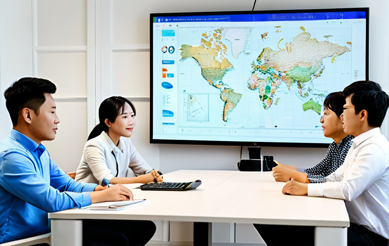 Collaborative Tech Meeting**

"A diverse team of tech professionals in modern, modest office attire are gathered around a table, reviewing a code diagram on a large screen. The setting is a bright, open office space with Vietnamese artwork on the walls. Emphasis on collaboration and innovation. Fully clothed, appropriate content, safe for work, professional atmosphere, perfect anatomy, natural proportions, high quality."

**