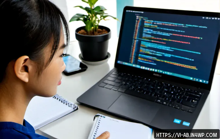 Home 17 실전에서 활용 가능한 기술 스택 팁 - Photorealistic Vietnamese software developer at a tidy home office desk in Ho Chi Minh City, compari...